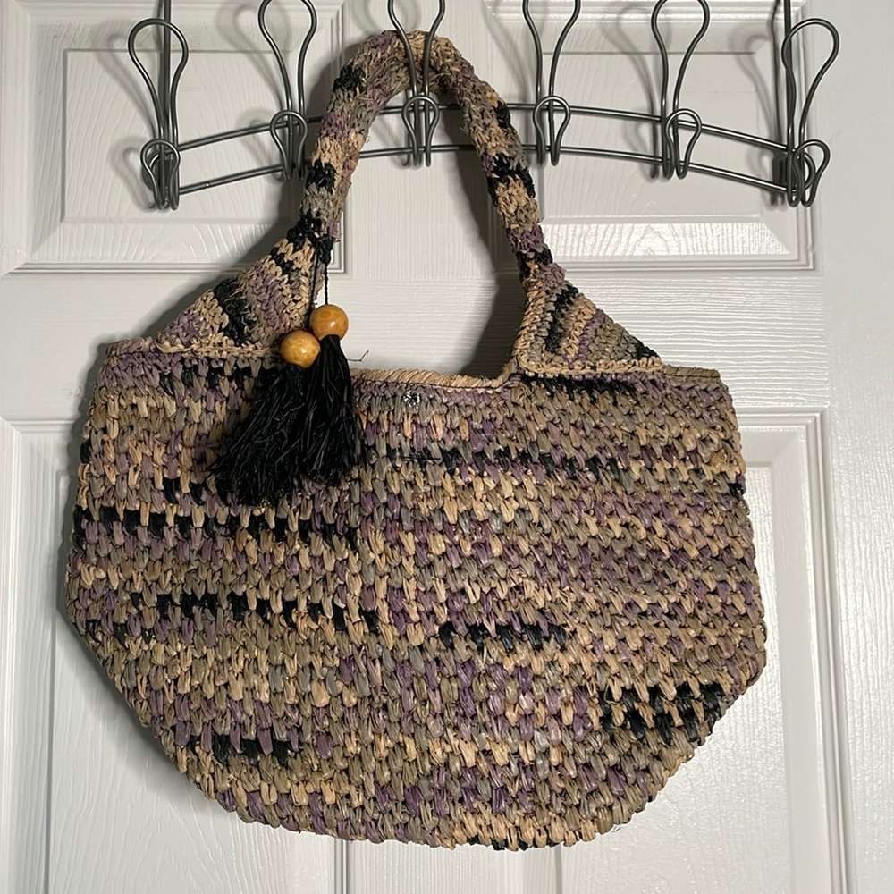 Flora Bella straw shoulder tote handbag